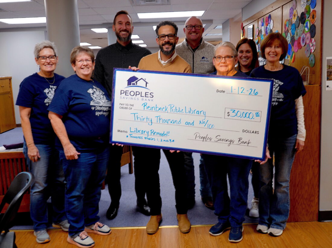 Peoples Savings Bank commits $30K to Reinbeck Public Library’s remodel project